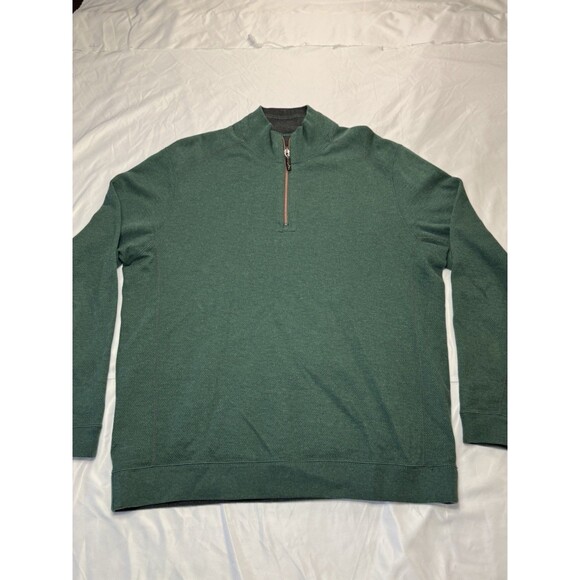 Tommy Bahama Other - Tommy Bahama Flipshore 1/4 Zip Reversible Sweatshirt Green & Gray Mens Large